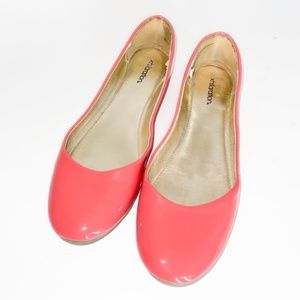 Coral Patent Leather Flats